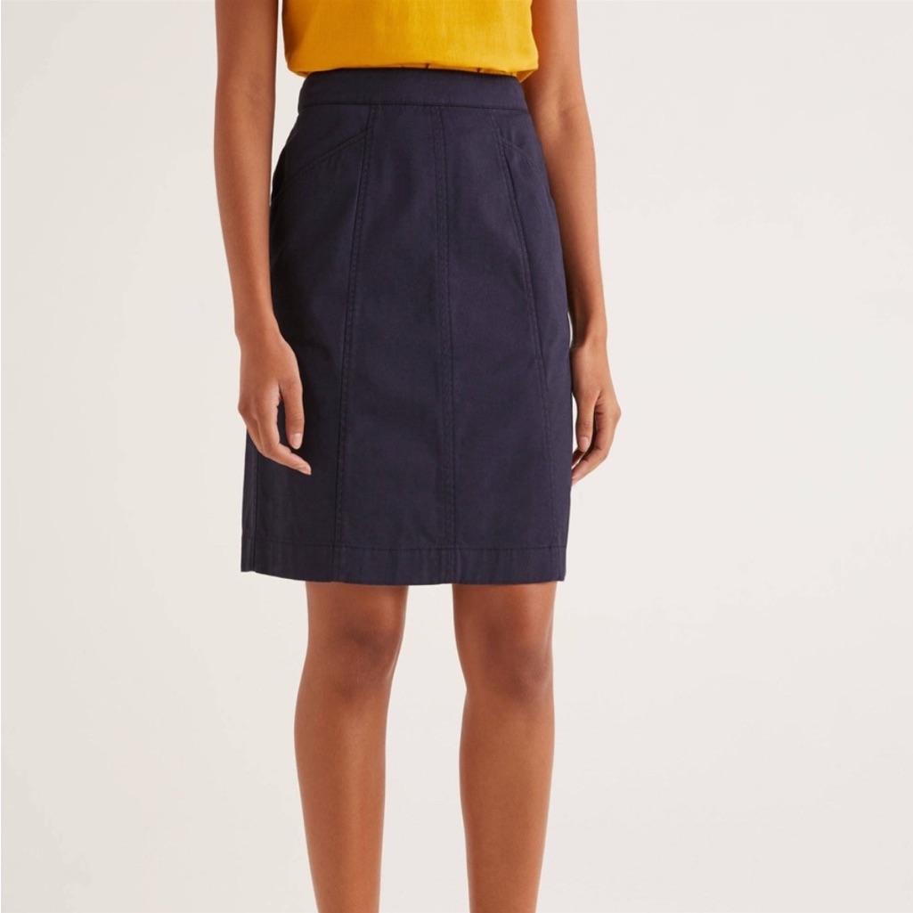 Nwt Boden Navy Blue Daisy Chino Skirt